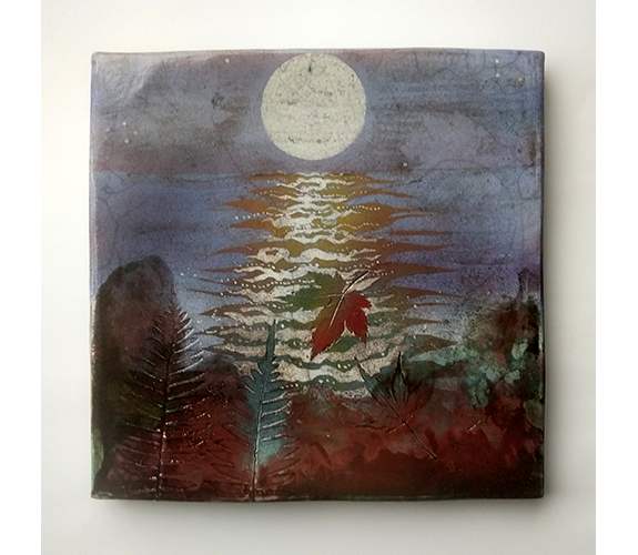 "Sea/Moon/Leaves/Copper" Wall Plate - Dave & Boni Deal